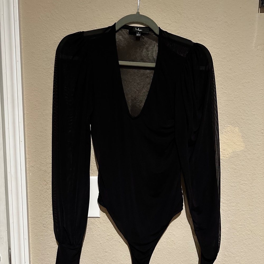 Lulu’s Mesh Sleeve Bodysuit